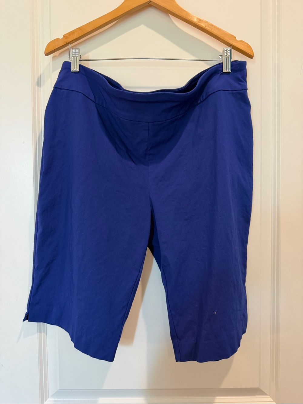 Counterparts Blue Pull On Bermuda Shorts Women’s Size 18 Stretch Career Casual